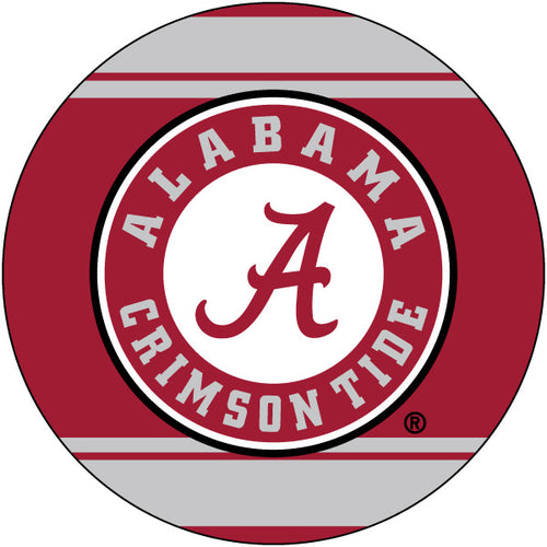 Alabama Crimson Tide Polka Dot 4-Inch Round Shape NCAA High-Definition Magnet - Versatile Metallic Surface Adornment