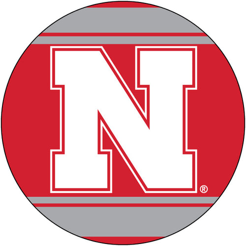 Nebraska Cornhuskers Polka Dot 4-Inch Round Shape NCAA High-Definition Magnet - Versatile Metallic Surface Adornment
