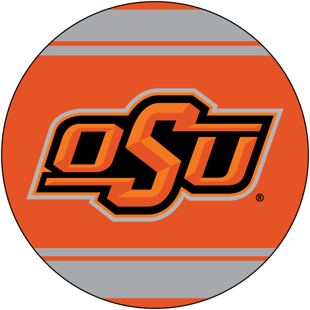 Oklahoma State Cowboys Polka Dot 4-Inch Round Shape NCAA High-Definition Magnet - Versatile Metallic Surface Adornment