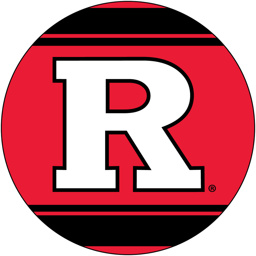 Rutgers Scarlet Knights Stripe Design 4-Inch Round Shape NCAA High-Definition Magnet - Versatile Metallic Surface Adornment