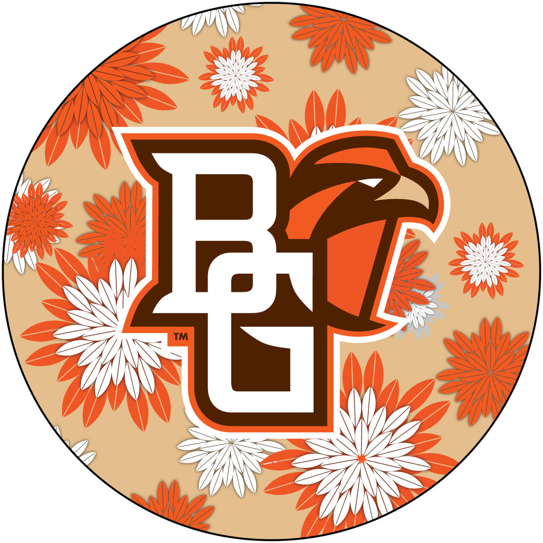 Bowling Green Falcons 4 Inch Round Floral Magnet