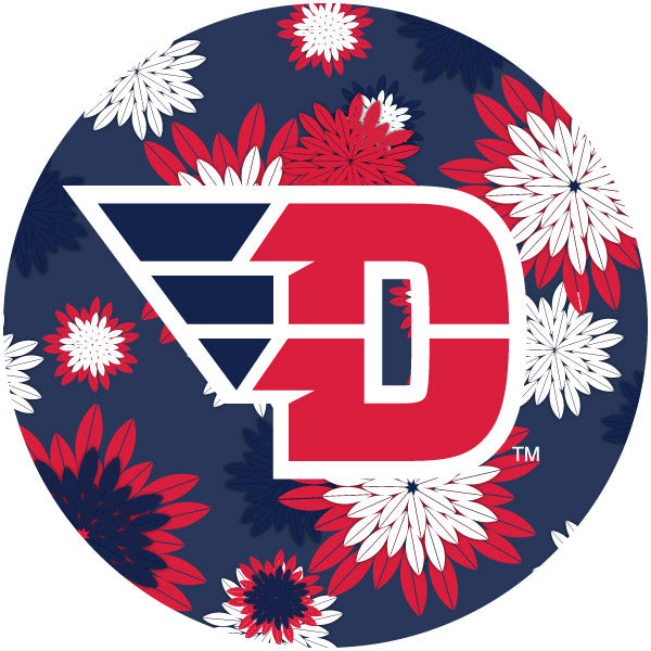 Dayton Flyers Floral Design 4-Inch Round Shape NCAA High-Definition Magnet - Versatile Metallic Surface Adornment