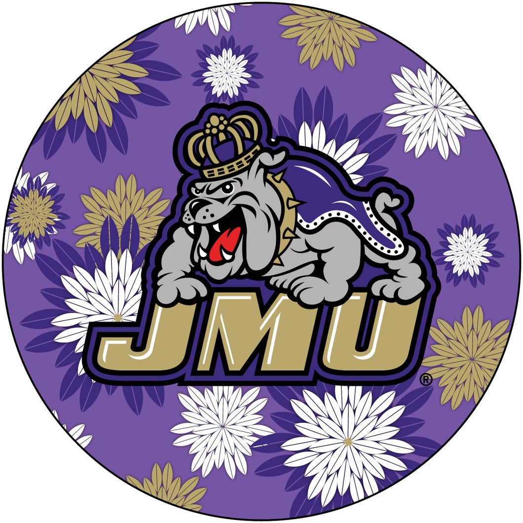 James Madison Dukes 4 Inch Round Floral Magnet