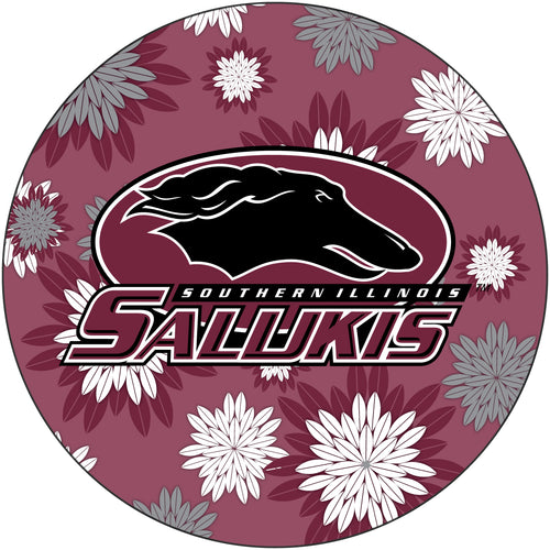 Southern Illinois Salukis Floral Design 4-Inch Round Shape NCAA High-Definition Magnet - Versatile Metallic Surface Adornment