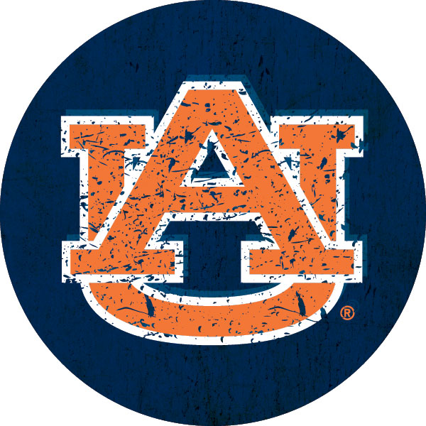 Auburn Tigers Distressed Wood Grain Design 4-Inch Round Shape NCAA High-Definition Magnet - Versatile Metallic Surface Adornment
