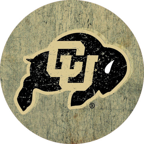 Colorado Buffaloes Distressed Wood Grain Design 4-Inch Round Shape NCAA High-Definition Magnet - Versatile Metallic Surface Adornment
