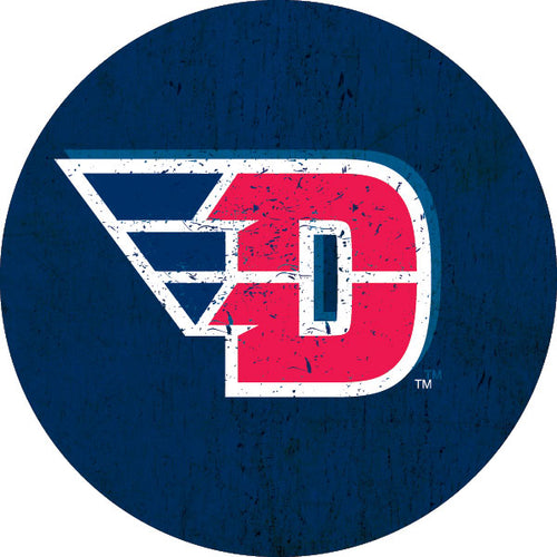 Dayton Flyers Distressed Wood Grain Design 4-Inch Round Shape NCAA High-Definition Magnet - Versatile Metallic Surface Adornment