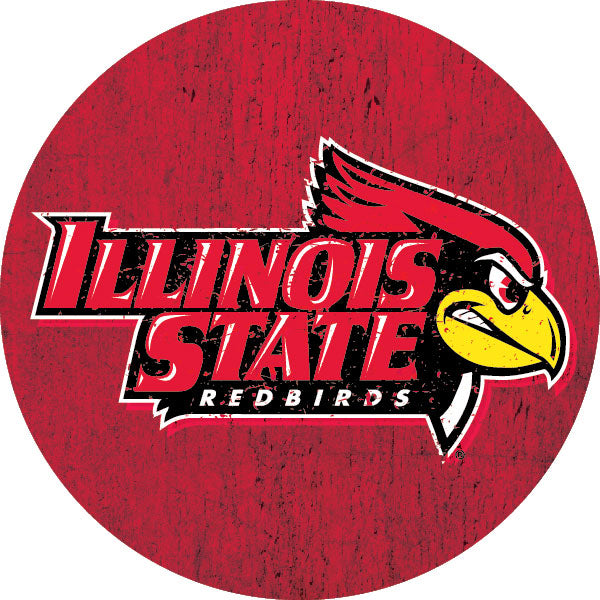 Illinois State Redbirds Distressed Wood Grain 4 Inch Round Magnet