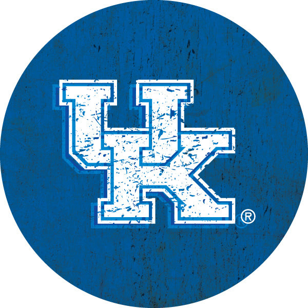Kentucky Wildcats Distressed Wood Grain 4 Inch Round Magnet