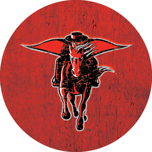 Texas Tech Red Raiders Distressed Wood Grain Design 4-Inch Round Shape NCAA High-Definition Magnet - Versatile Metallic Surface Adornment