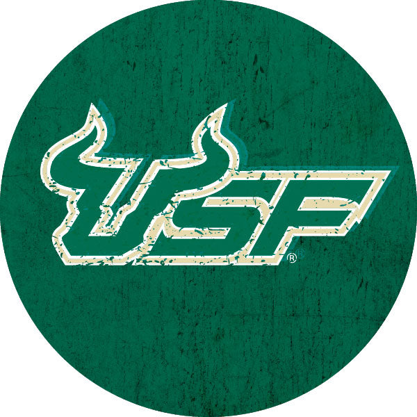 South Florida Bulls Distressed Wood Grain Design 4-Inch Round Shape NCAA High-Definition Magnet - Versatile Metallic Surface Adornment