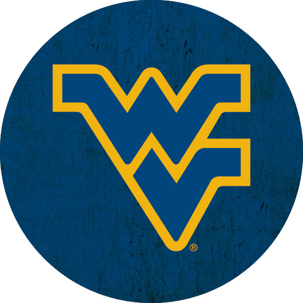 West Virginia Mountaineers Distressed Wood Grain 4 Inch Round Magnet