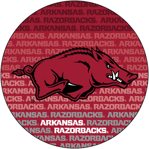 Arkansas Razorbacks Round Word Design 4-Inch Round Shape NCAA High-Definition Magnet - Versatile Metallic Surface Adornment