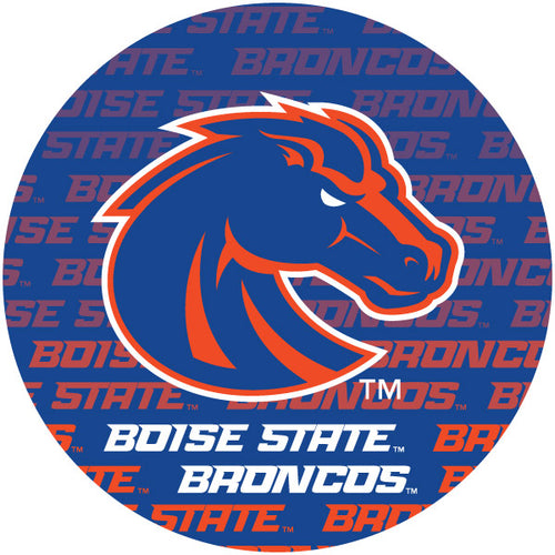 Boise State Broncos Round Word Design 4-Inch Round Shape NCAA High-Definition Magnet - Versatile Metallic Surface Adornment