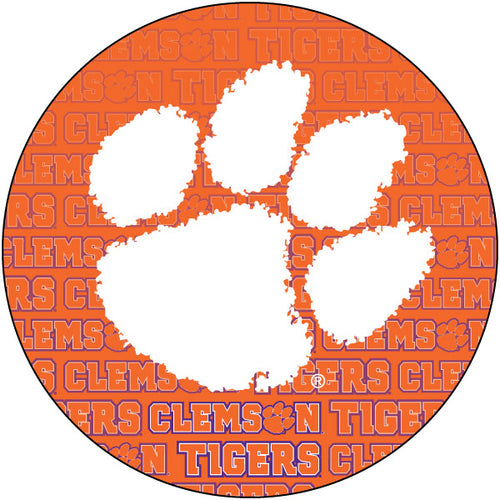 Clemson Tigers Round Word Design 4-Inch Round Shape NCAA High-Definition Magnet - Versatile Metallic Surface Adornment