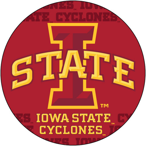 Iowa State Cyclones Round Word Design 4-Inch Round Shape NCAA High-Definition Magnet - Versatile Metallic Surface Adornment