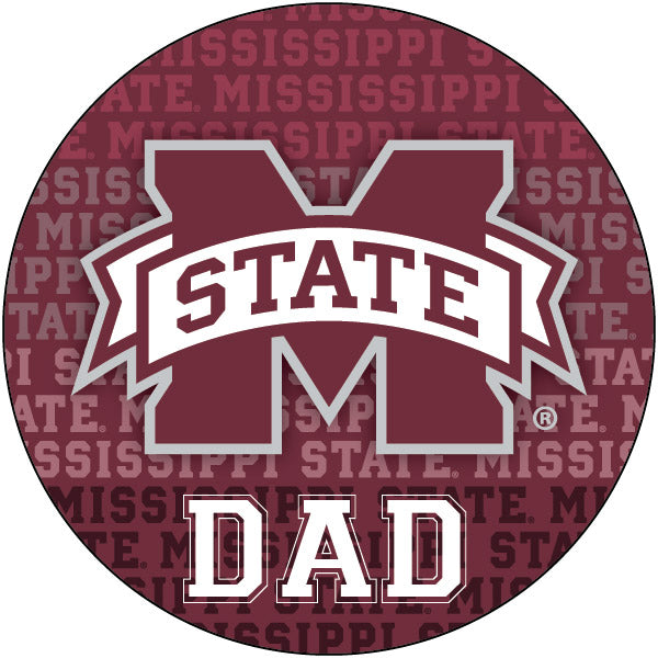 Mississippi State Bulldogs Round Word Design 4-Inch Round Shape NCAA High-Definition Magnet - Versatile Metallic Surface Adornment