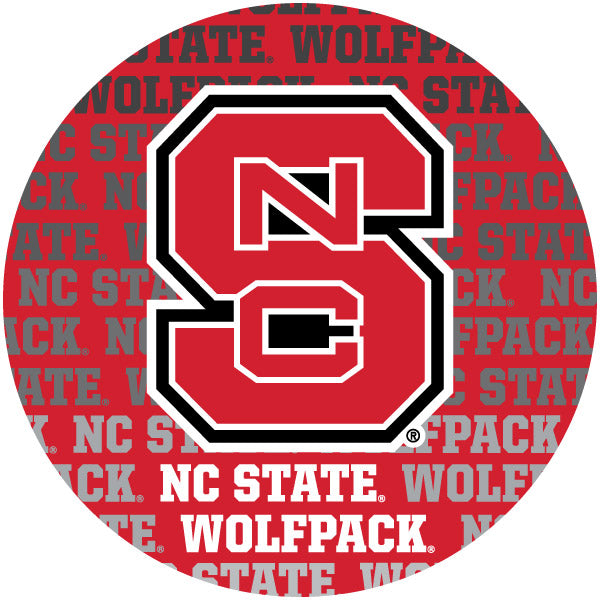 NC State Wolfpack 4 Inch Round Word Magnet