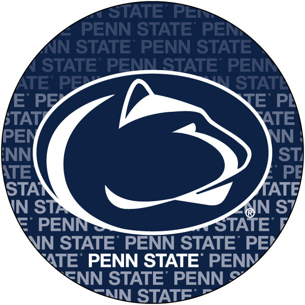 Penn State Nittany Lions Round Word Design 4-Inch Round Shape NCAA High-Definition Magnet - Versatile Metallic Surface Adornment