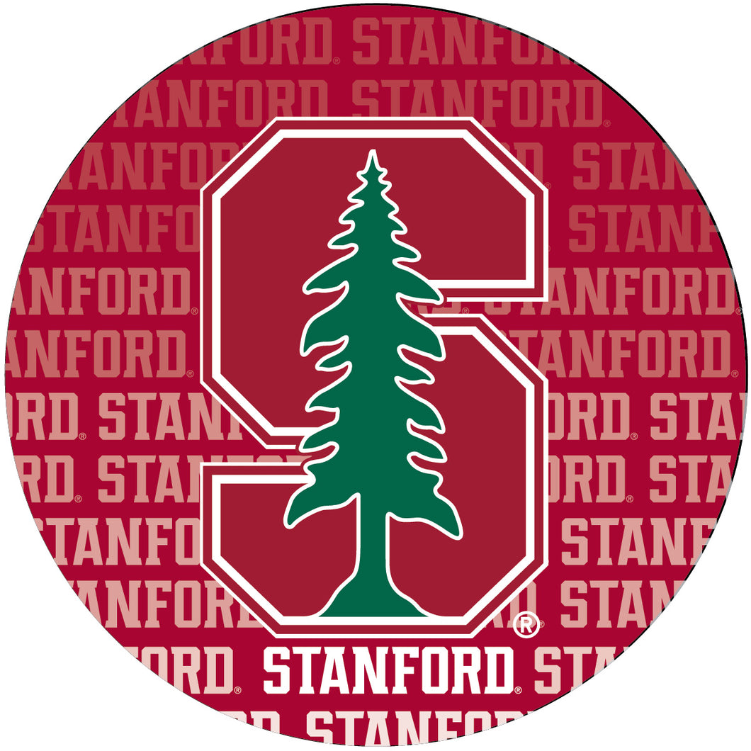 Stanford University Round Word Design 4-Inch Round Shape NCAA High-Definition Magnet - Versatile Metallic Surface Adornment