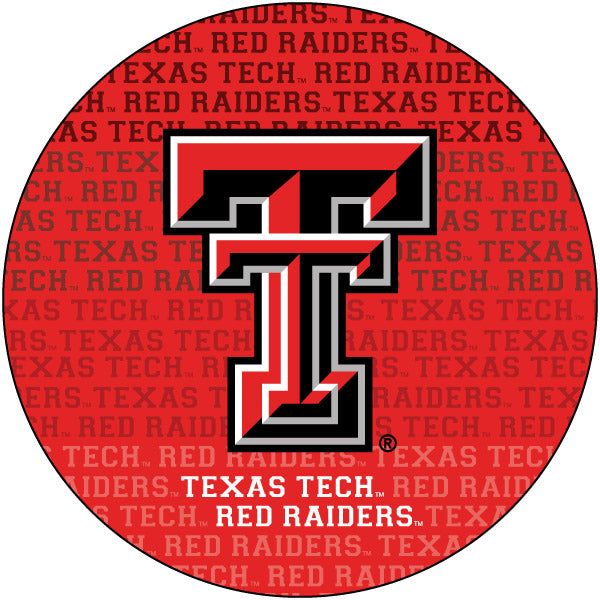Texas Tech Red Raiders Round Word Design 4-Inch Round Shape NCAA High-Definition Magnet - Versatile Metallic Surface Adornment