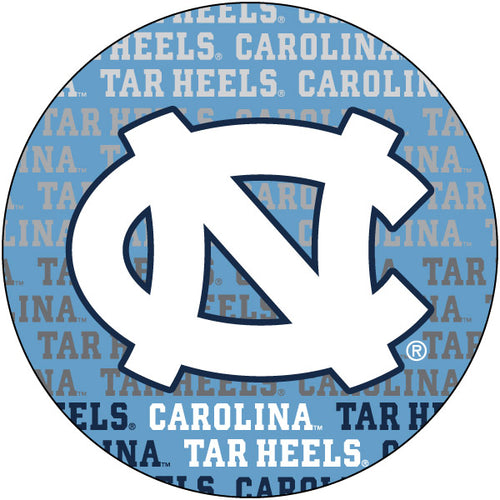 UNC Tar Heels Round Word Design 4-Inch Round Shape NCAA High-Definition Magnet - Versatile Metallic Surface Adornment