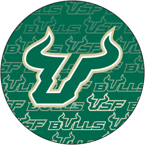 South Florida Bulls Round Word Design 4-Inch Round Shape NCAA High-Definition Magnet - Versatile Metallic Surface Adornment