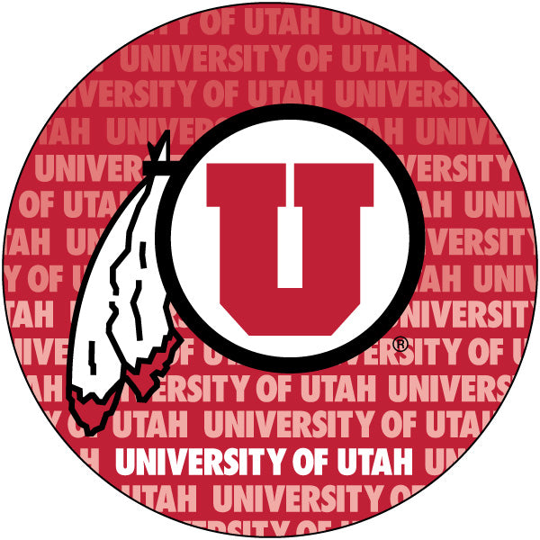 Utah Utes 4 Inch Round Word Magnet