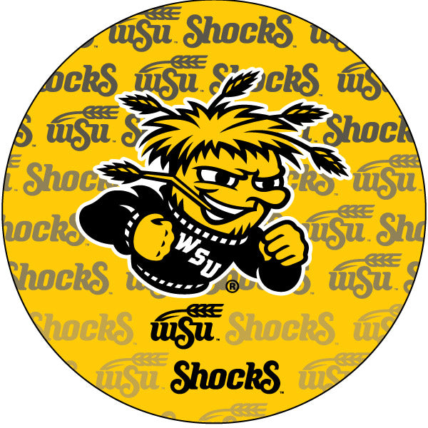 Wichita State Shockers Round Word Design 4-Inch Round Shape NCAA High-Definition Magnet - Versatile Metallic Surface Adornment