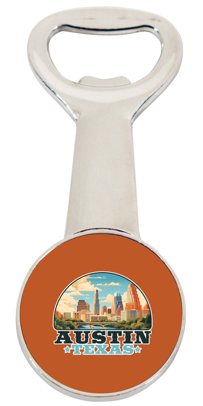 Austin Texas Design C Souvenir  Magnetic Bottle Opener
