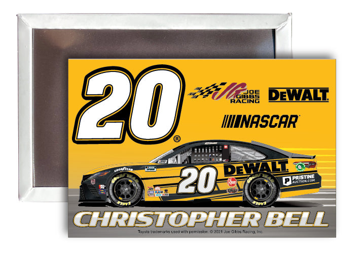R and R Imports Christopher Bell # 20 Nascar 2x3-Inch Fridge Magnet 4-PackNew for 2021