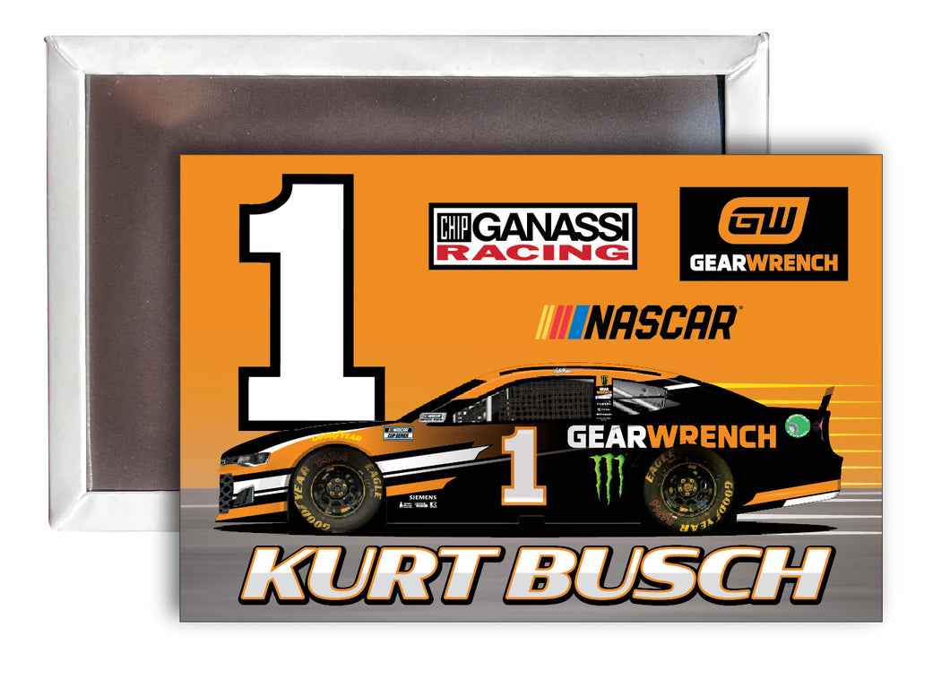 R and R Imports Kurt Busch # 1 Nascar 2x3-Inch Fridge Magnet 4-PackNew for 2021