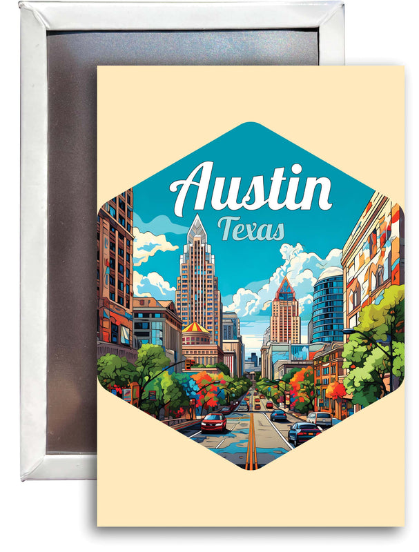 Austin Texas B Souvenir 2x3-Inch Durable & Vibrant Decor Fridge Magnet