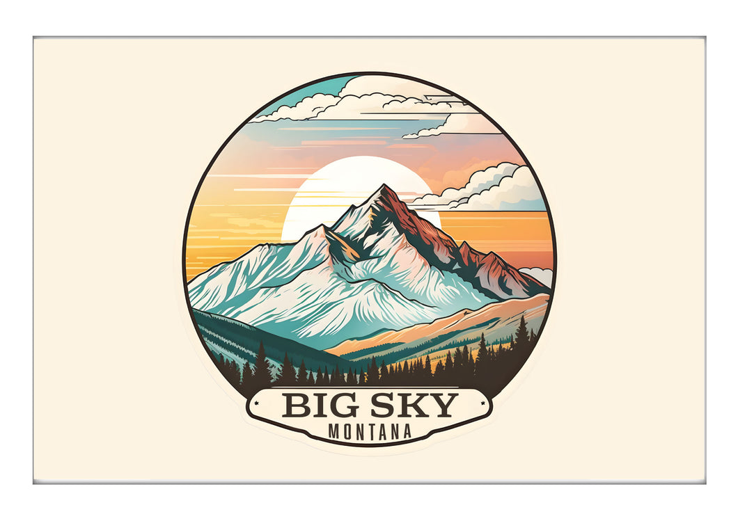 Big Sky Montana mountain Sunset Souvenir 2x3-Inch Durable & Vibrant Decor Fridge Magnet