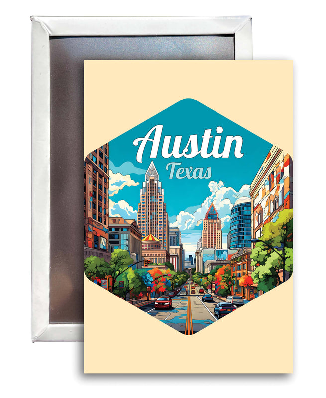 Austin Texas B Souvenir Durable & Vibrant Decor Fridge Magnet 2.5"X3.5"