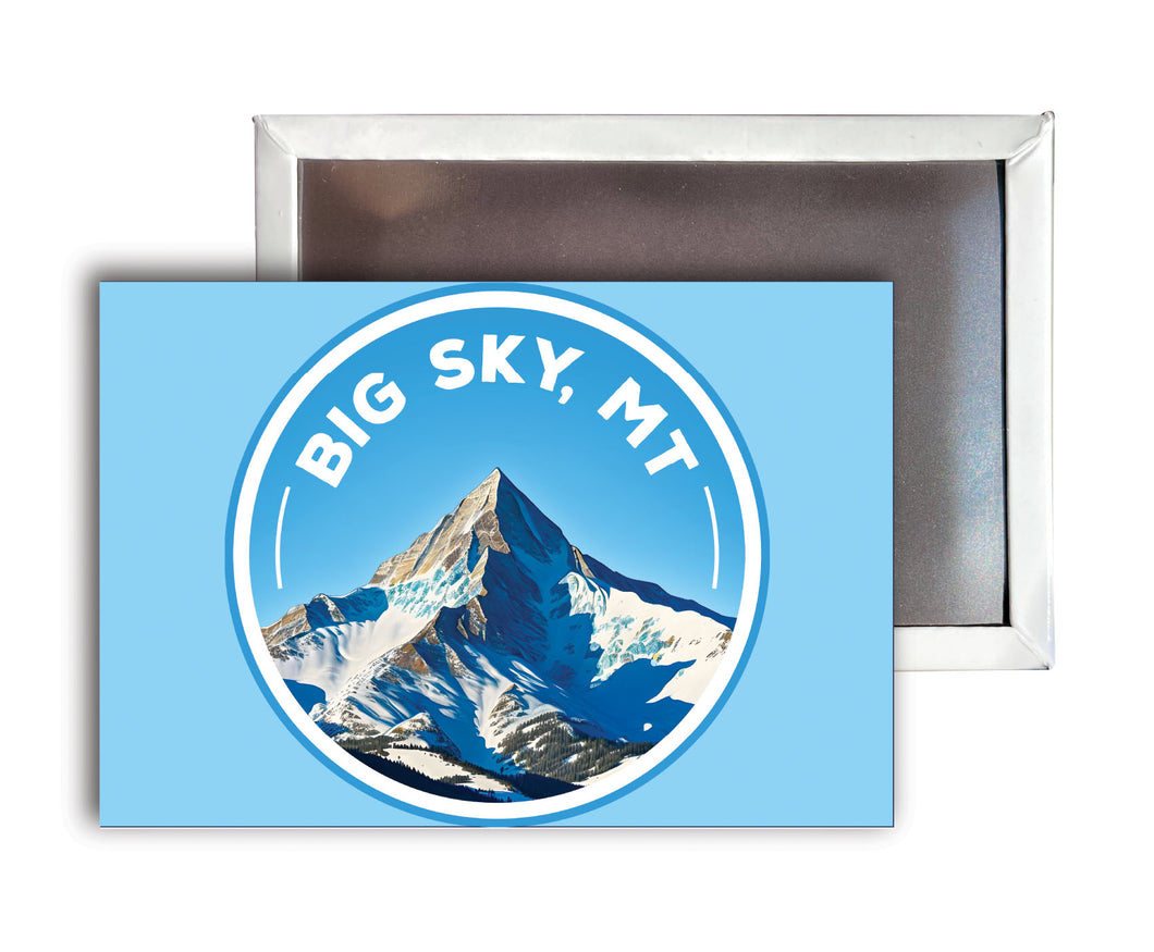Big Sky Montana Snowy Mountain Souvenir Durable & Vibrant Decor Fridge Magnet 2.5
