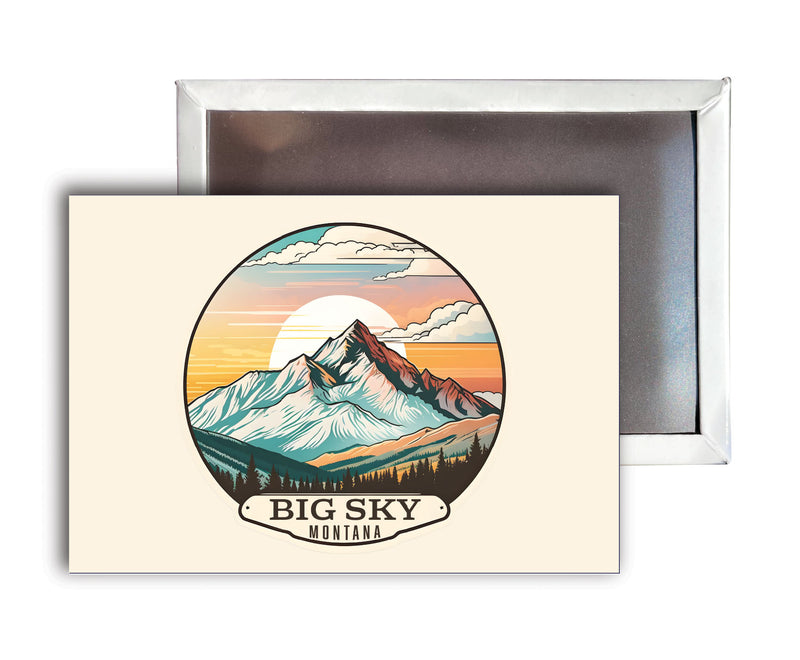 Big Sky Montana mountain Sunset Souvenir Durable & Vibrant Decor Fridge Magnet 2.5"X3.5"