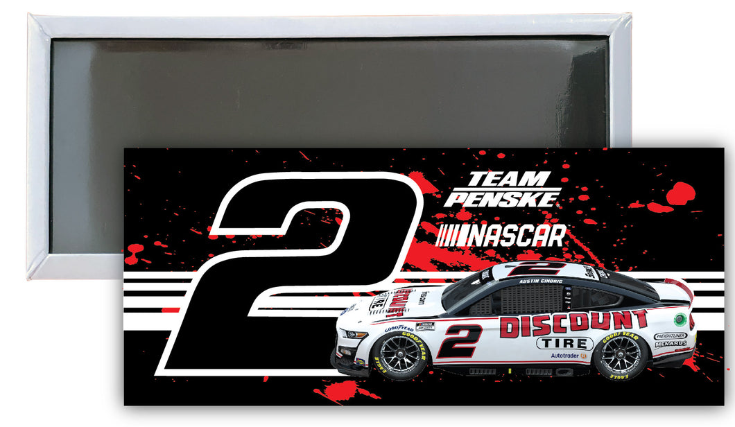 Nascar #2 Austin Cindric 4.75 x 2-Inch Fridge Magnet