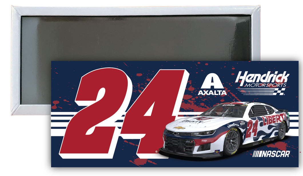 Nascar #24 William Byron Liberty University 4.75 x 2-Inch Fridge Magnet