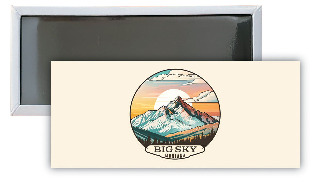 Big Sky Montana mountain Sunset Souvenir Durable & Vibrant Decor Fridge Magnet 4.75 x 2 Inch