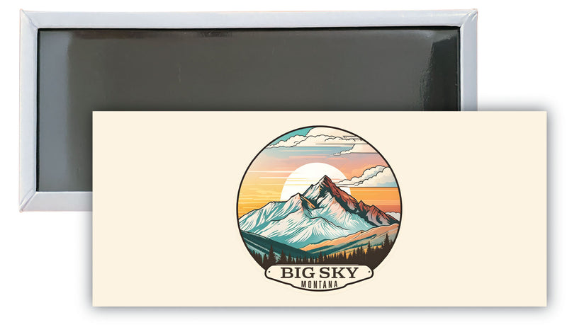 Big Sky Montana mountain Sunset Souvenir Durable & Vibrant Decor Fridge Magnet 4.75 x 2 Inch