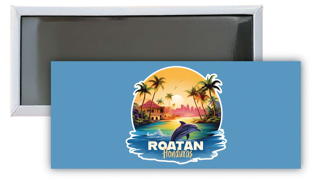 Roatan Honduras B Souvenir Durable & Vibrant Decor Fridge Magnet 4.75 x 2 Inch