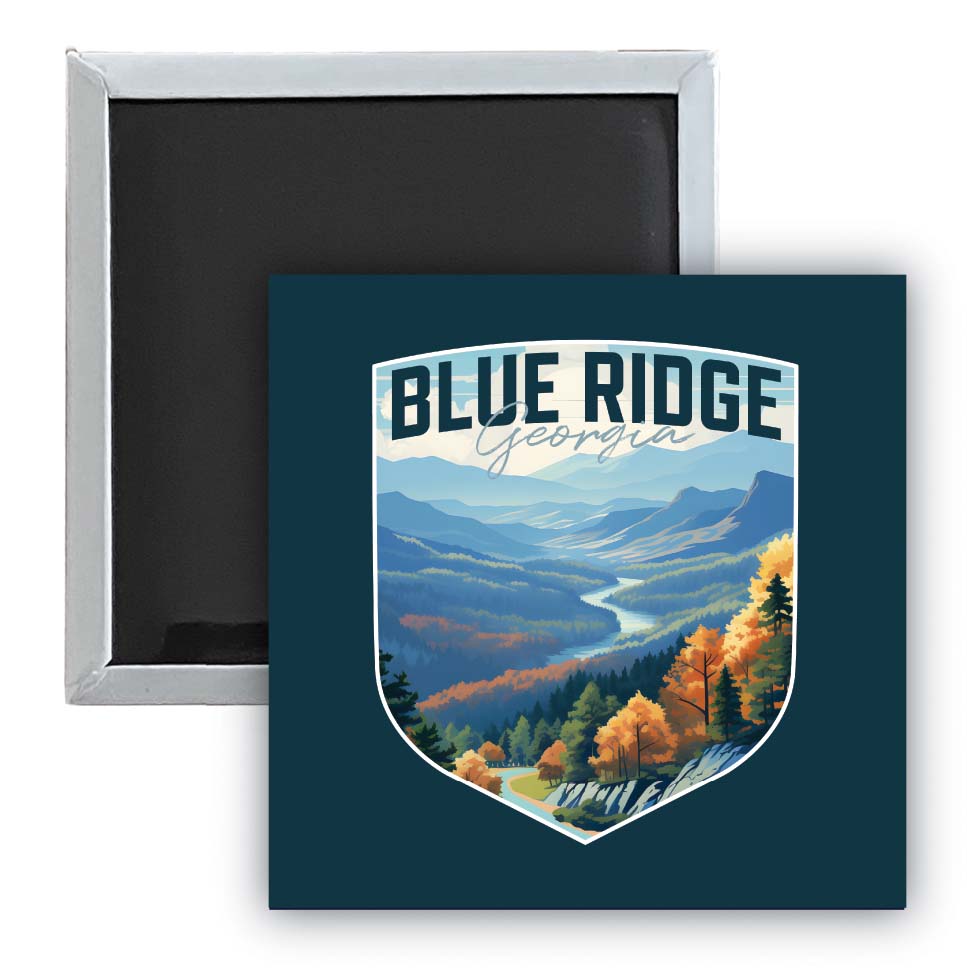Blue Ridge Georgia A Souvenir 2.5 x 2.5-Inch Durable & Vibrant Decor Fridge Magnet