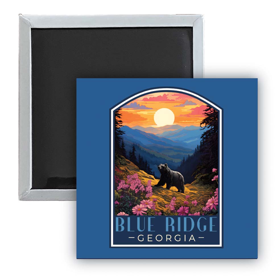 Blue Ridge Georgia B Souvenir 2.5 x 2.5-Inch Durable & Vibrant Decor Fridge Magnet