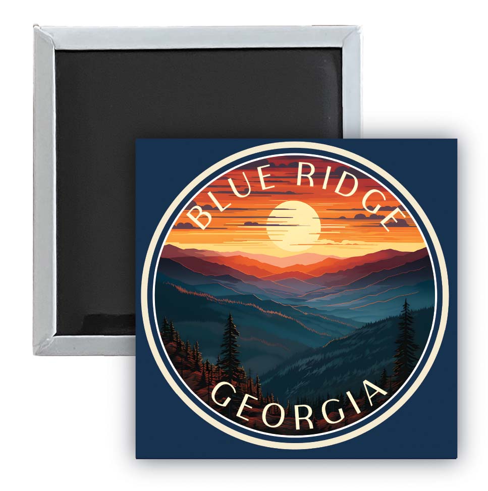 Blue Ridge Georgia C Souvenir 2.5 x 2.5-Inch Durable & Vibrant Decor Fridge Magnet