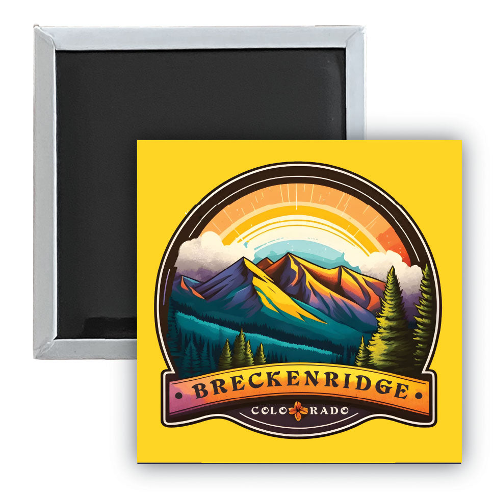 Breckenridge Colorado B Souvenir 2.5 x 2.5-Inch Durable & Vibrant Decor Fridge Magnet