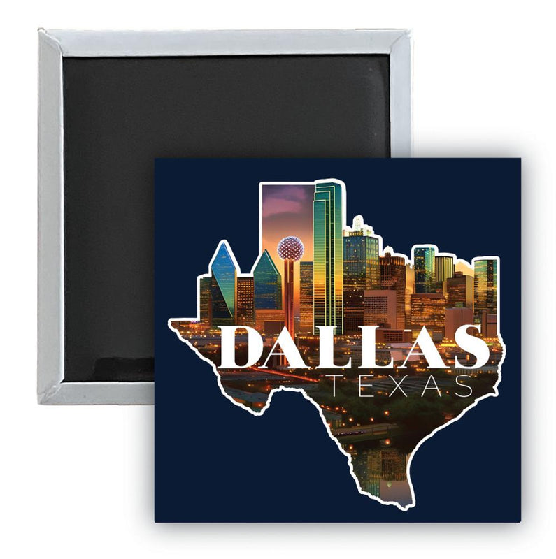 Dallas Texas C Souvenir 2.5 x 2.5-Inch Durable & Vibrant Decor Fridge Magnet