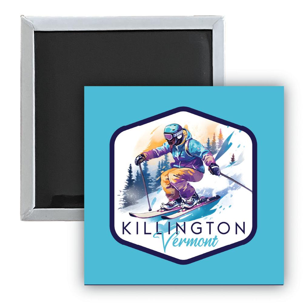 Killington Vermont A Souvenir 2.5 x 2.5-Inch Durable & Vibrant Decor Fridge Magnet