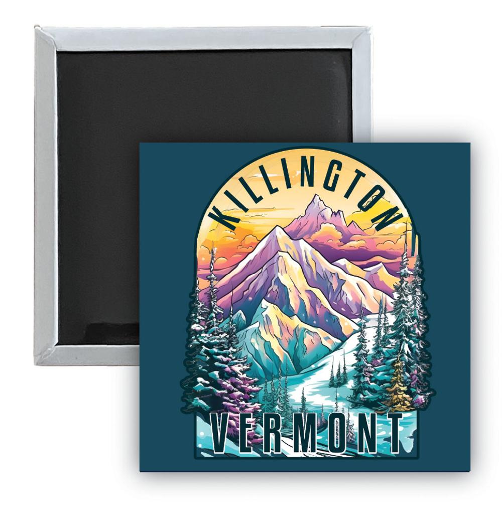 Killington Vermont B Souvenir 2.5 x 2.5-Inch Durable & Vibrant Decor Fridge Magnet