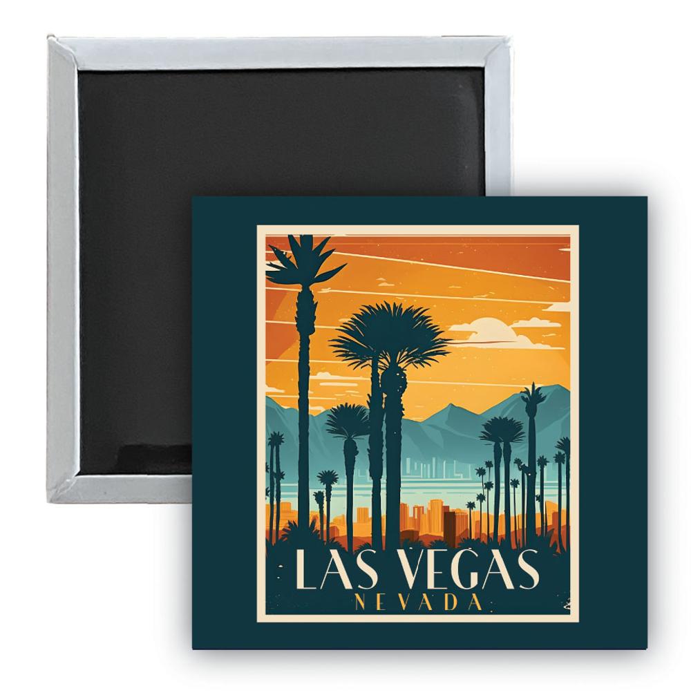 Las Vegas Nevada D Souvenir 2.5 x 2.5-Inch Durable & Vibrant Decor Fridge Magnet